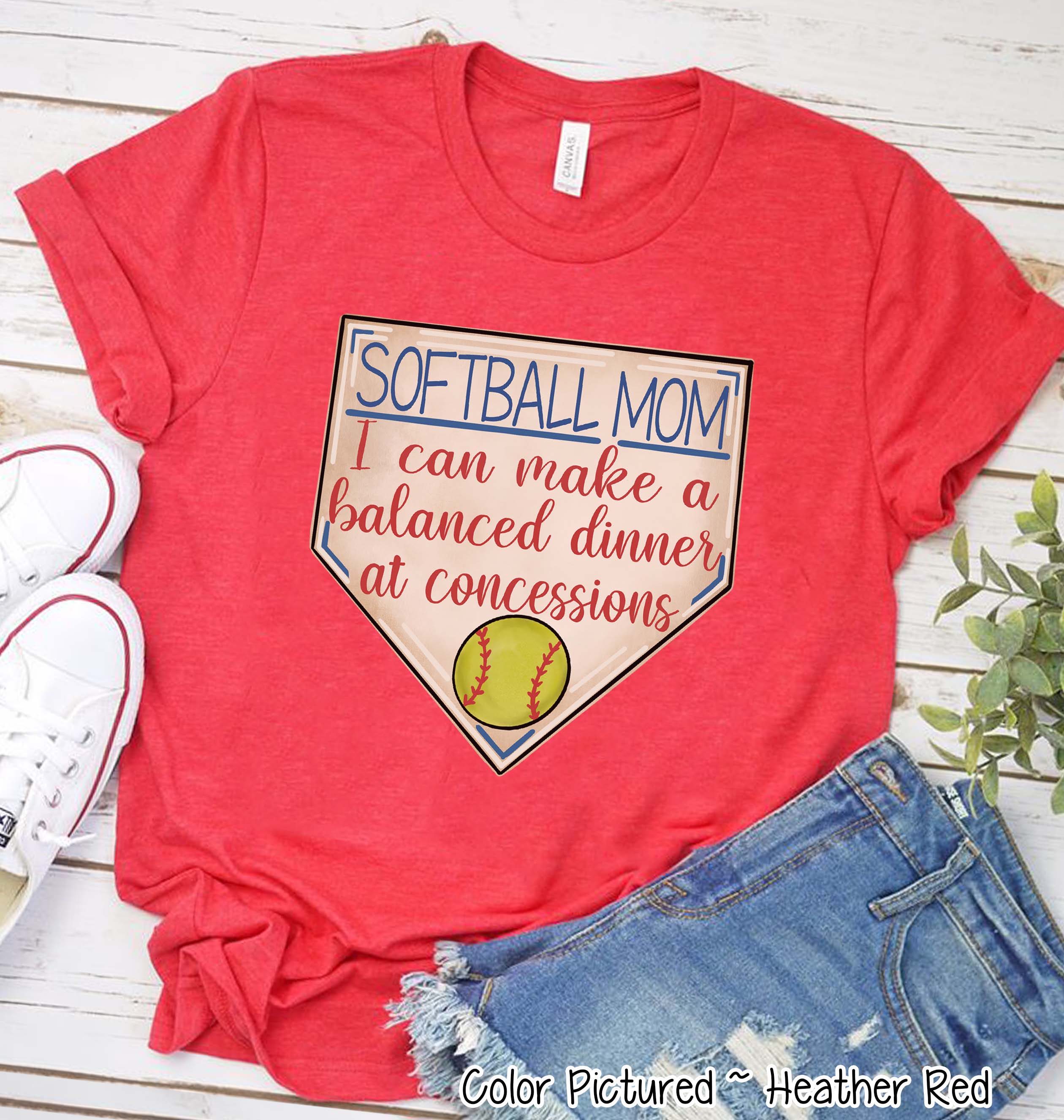 Softball Mom I Can Make a Balanced Dinner at Concessions Tee