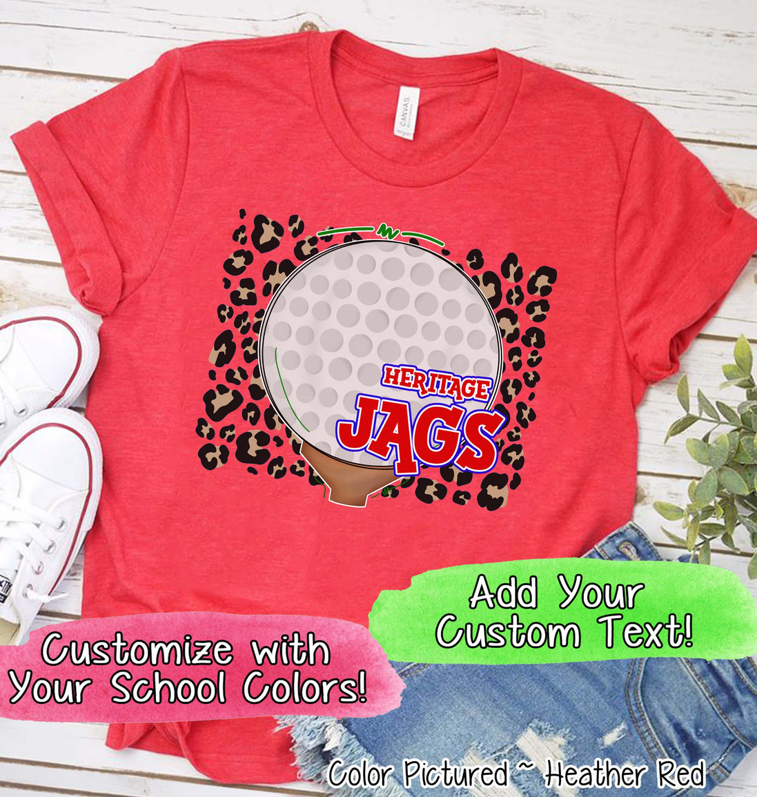 Personalized Leopard Golf Fan Tee