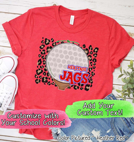 Personalized Leopard Golf Fan Tee