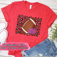 Personalized Leopard Football Number Game Day Fan Tee
