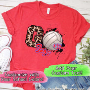 Personalized Leopard Go Volleyball Fan Tee