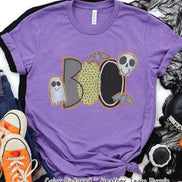 Boo Ghost Bat Skull Halloween Tee