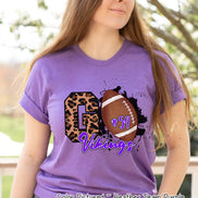 Personalized Leopard GO Football Game Day Fan Tee