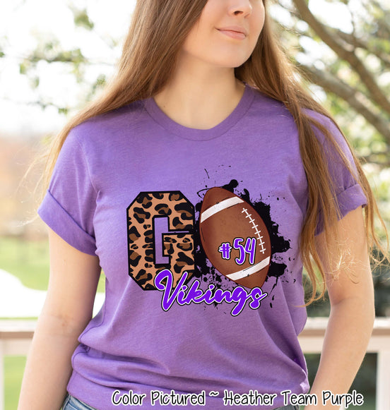 Personalized Leopard GO Football Game Day Fan Tee