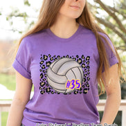 Personalized Leopard Volleyball Fan Tee
