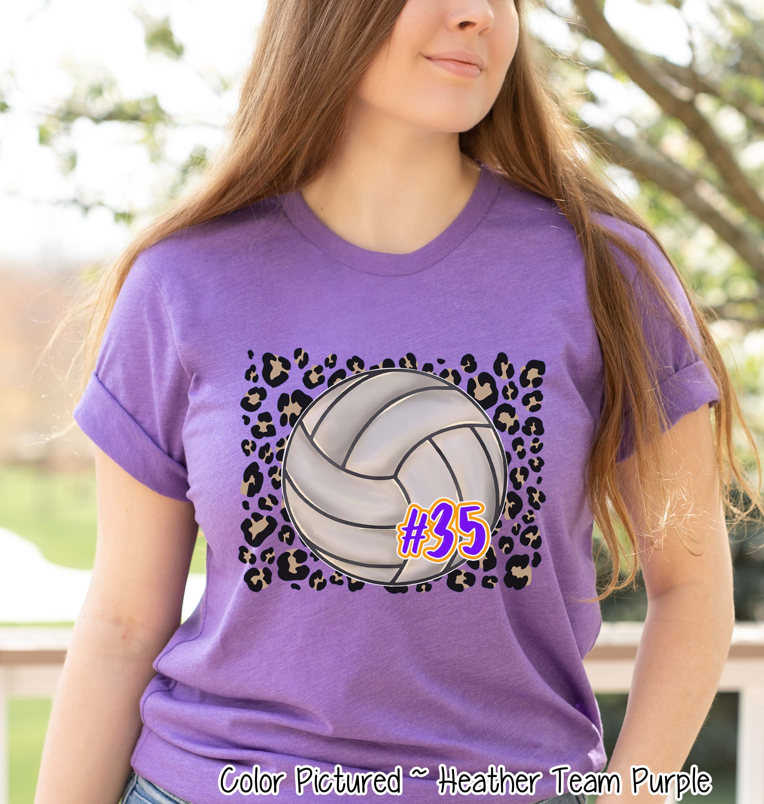 Personalized Leopard Volleyball Fan Tee