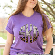 Volleyball Leopard Big Monogram Tee