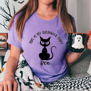 Black Cat Boo This Is My Halloween Shirt Halloween Tee