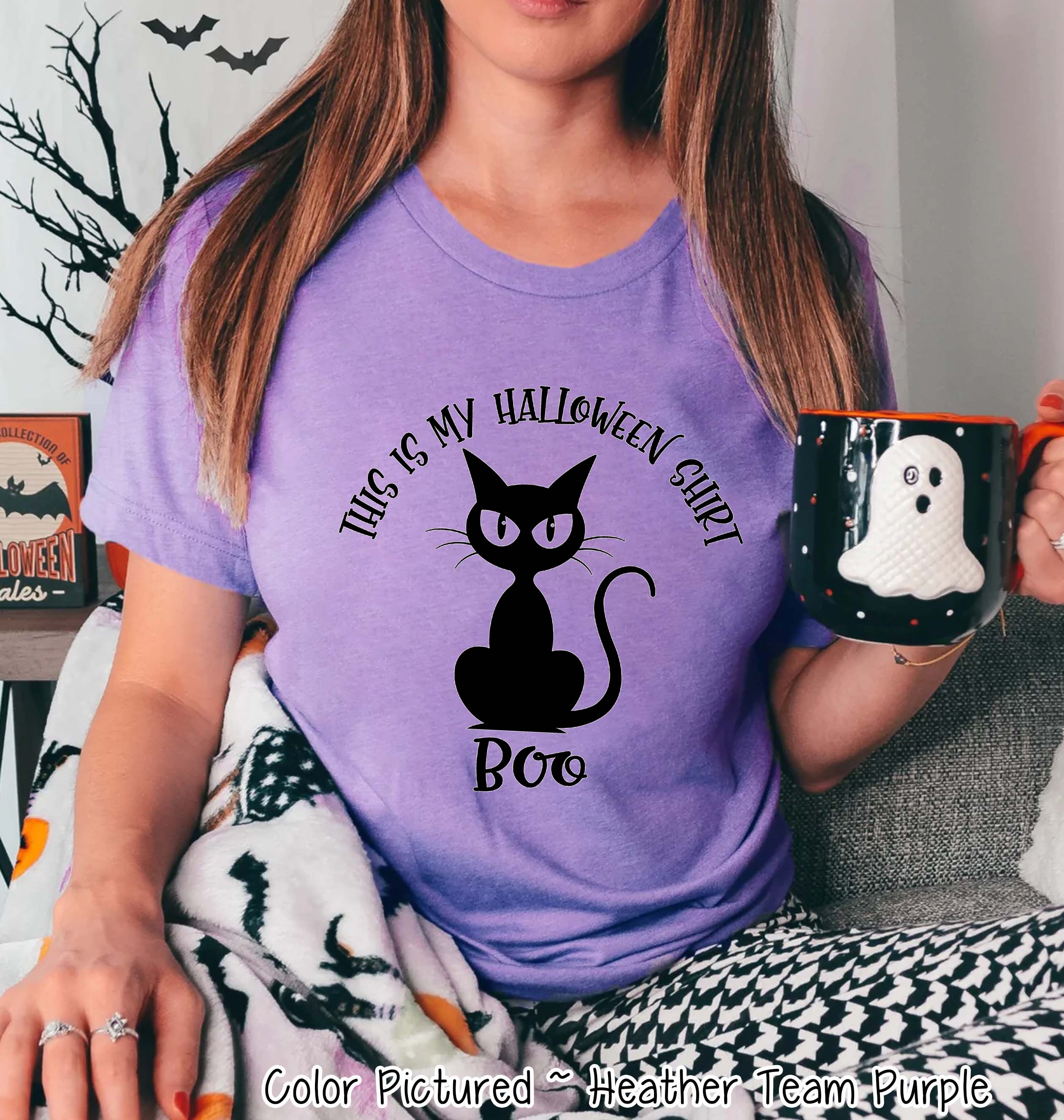 Black Cat Boo This Is My Halloween Shirt Halloween Tee