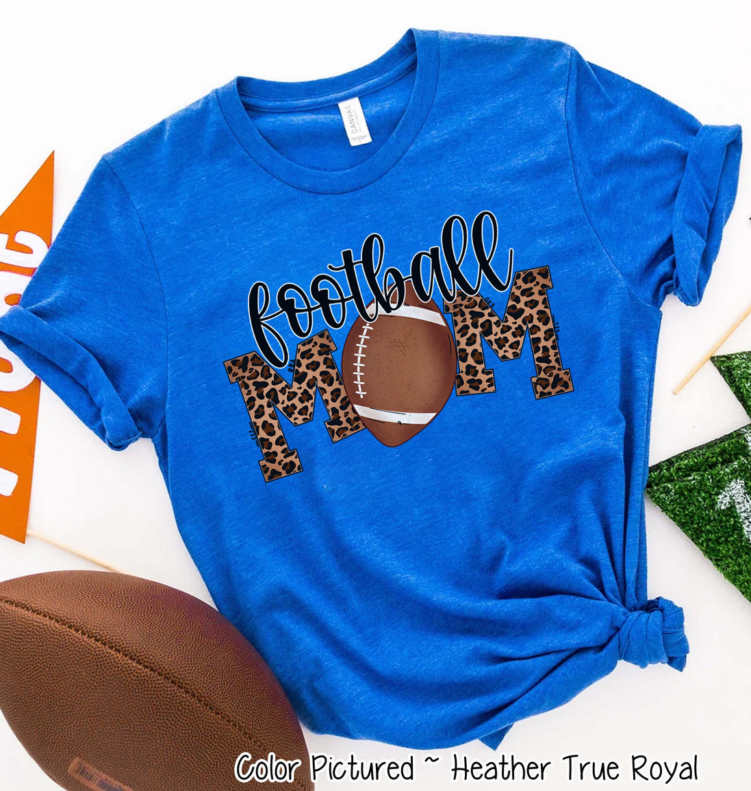 Leopard Football Mom Tee