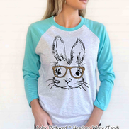 Bunny with Leopard Glasses Easter Tee