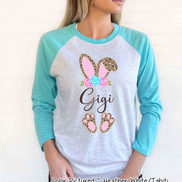 Cheetah Leopard Print Bunny Ears with Gigi Easter Tee