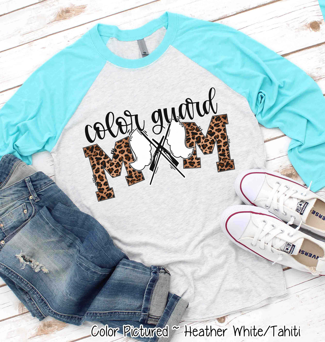 Leopard Color Guard Mom Tee