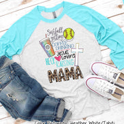 Softball Yelling Jesus Loving Mom Tee