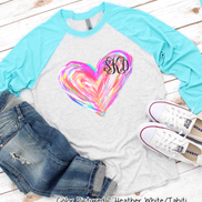 Monogram Watercolor Valentine Heart Shirt