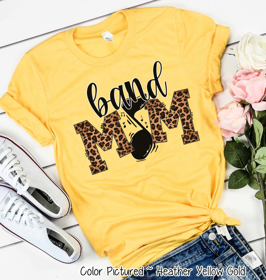 Leopard Band Mom Tee