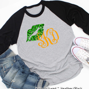 Monogram Leopard St Patricks Day Lips Tee