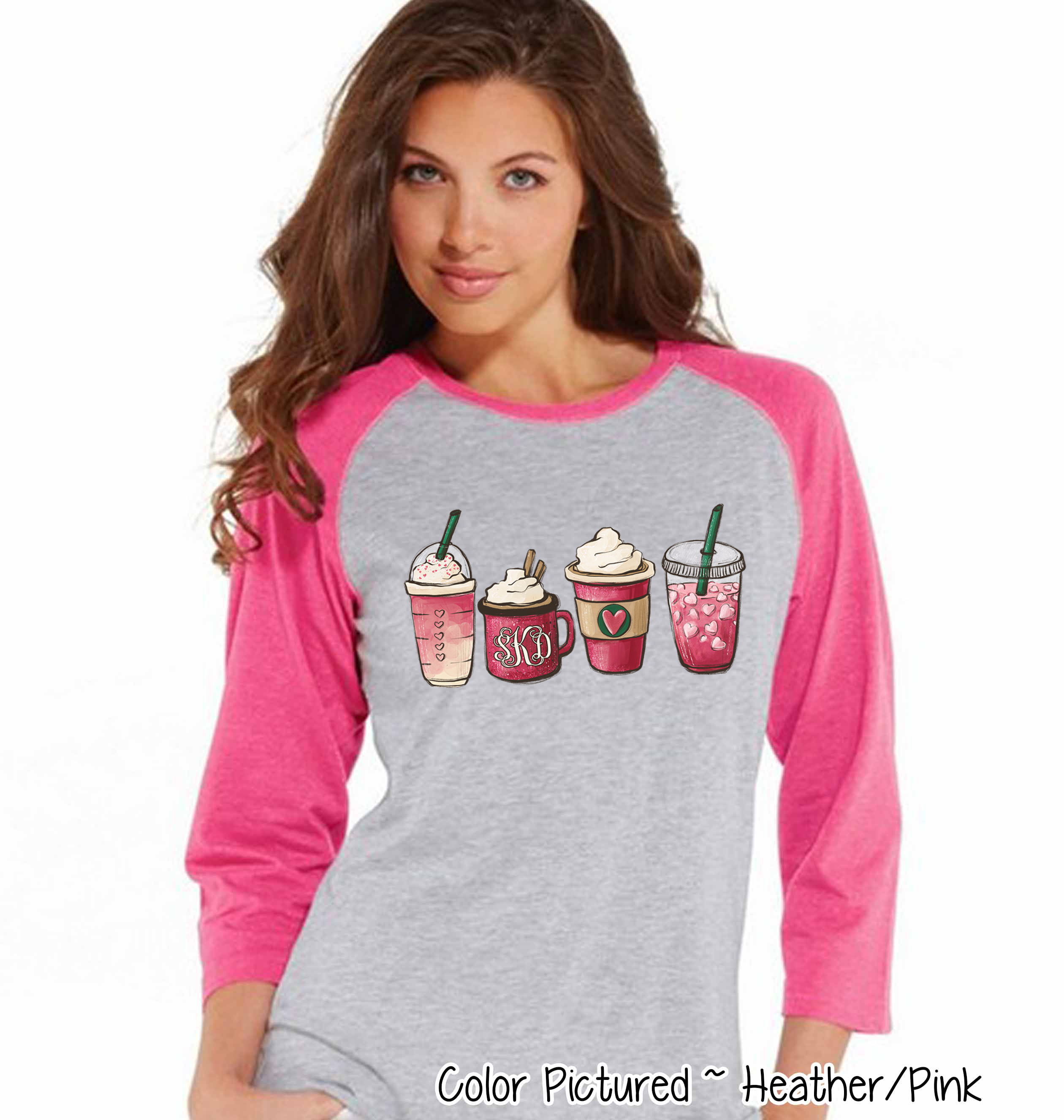 Monogram Coffee Drinks Valentine Shirt
