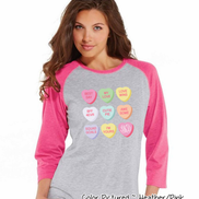 Monogram Conversation Hearts Grid Valentine Shirt