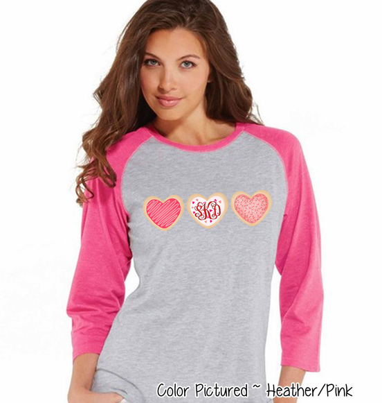 Monogram Cookie Trio Valentines Day Shirt