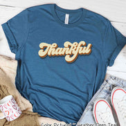 Retro Thankful Fall Thanksgiving Tee