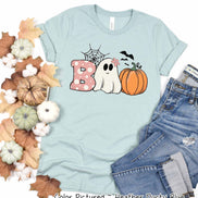Boo Cute Ghost and Pumpkin Halloween Tee