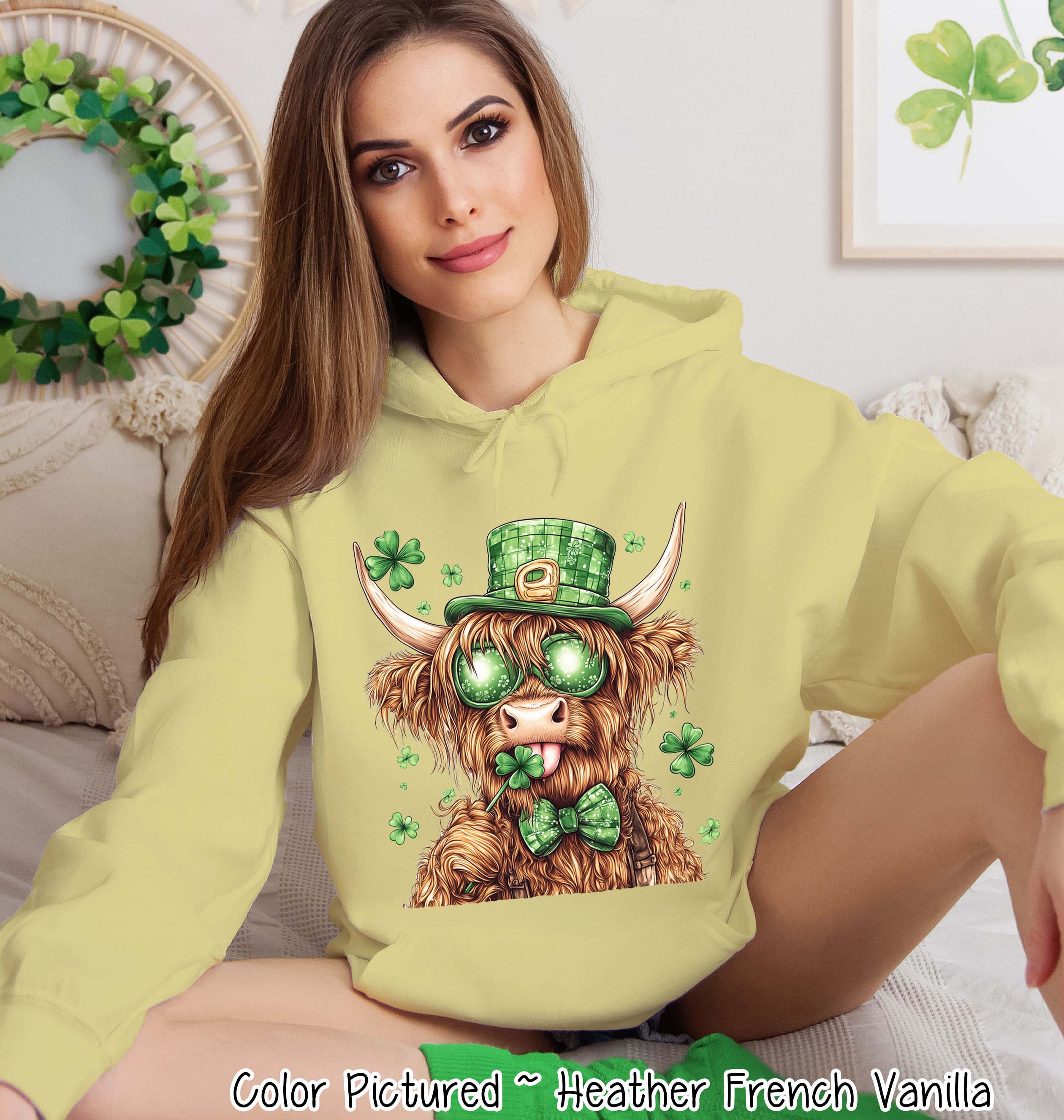 Highland Cow St Patricks Day Tee or Sweatshirt