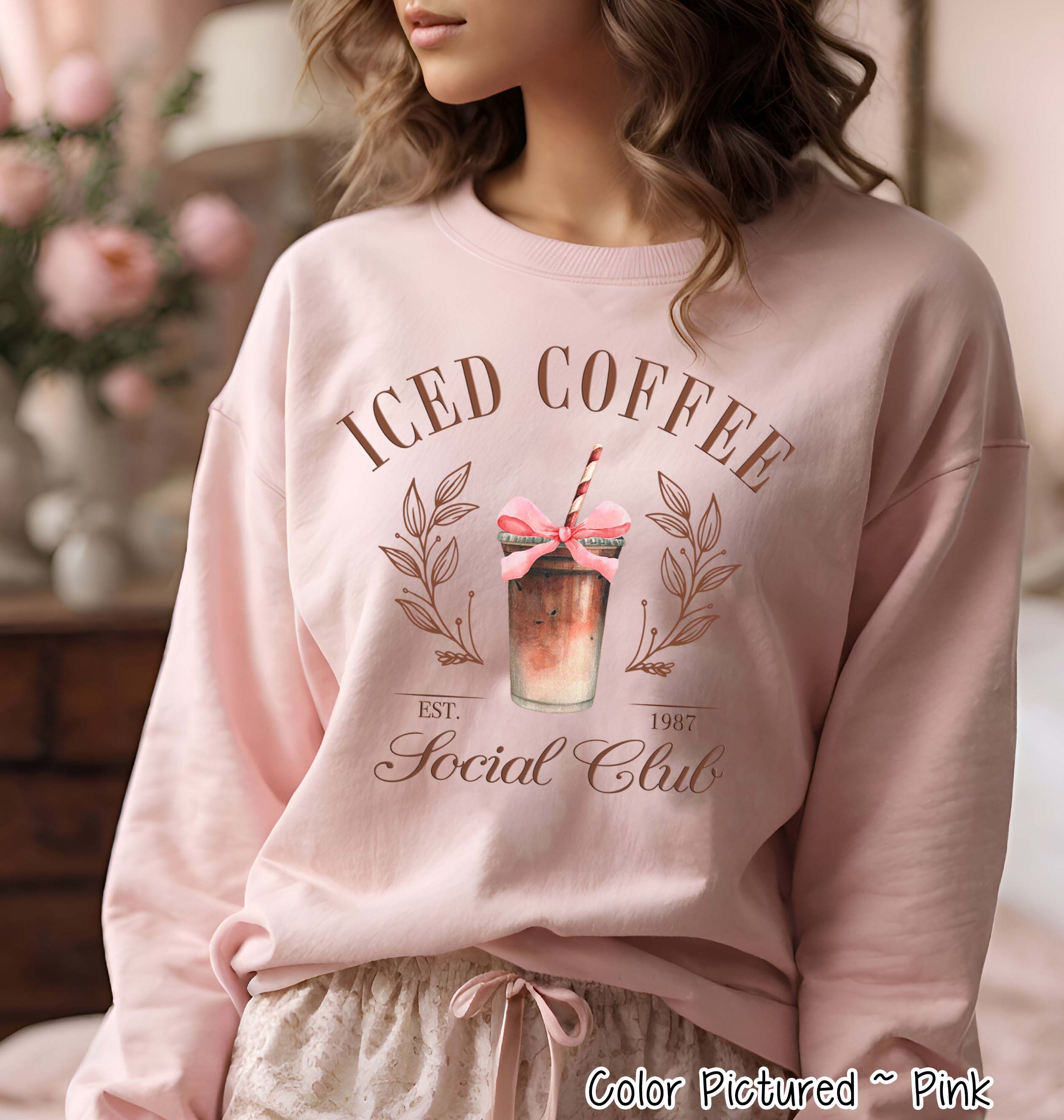 Coquette Iced Coffee Social Club Tee and Sweatshirt