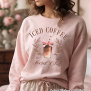 Coquette Iced Coffee Social Club Tee and Sweatshirt