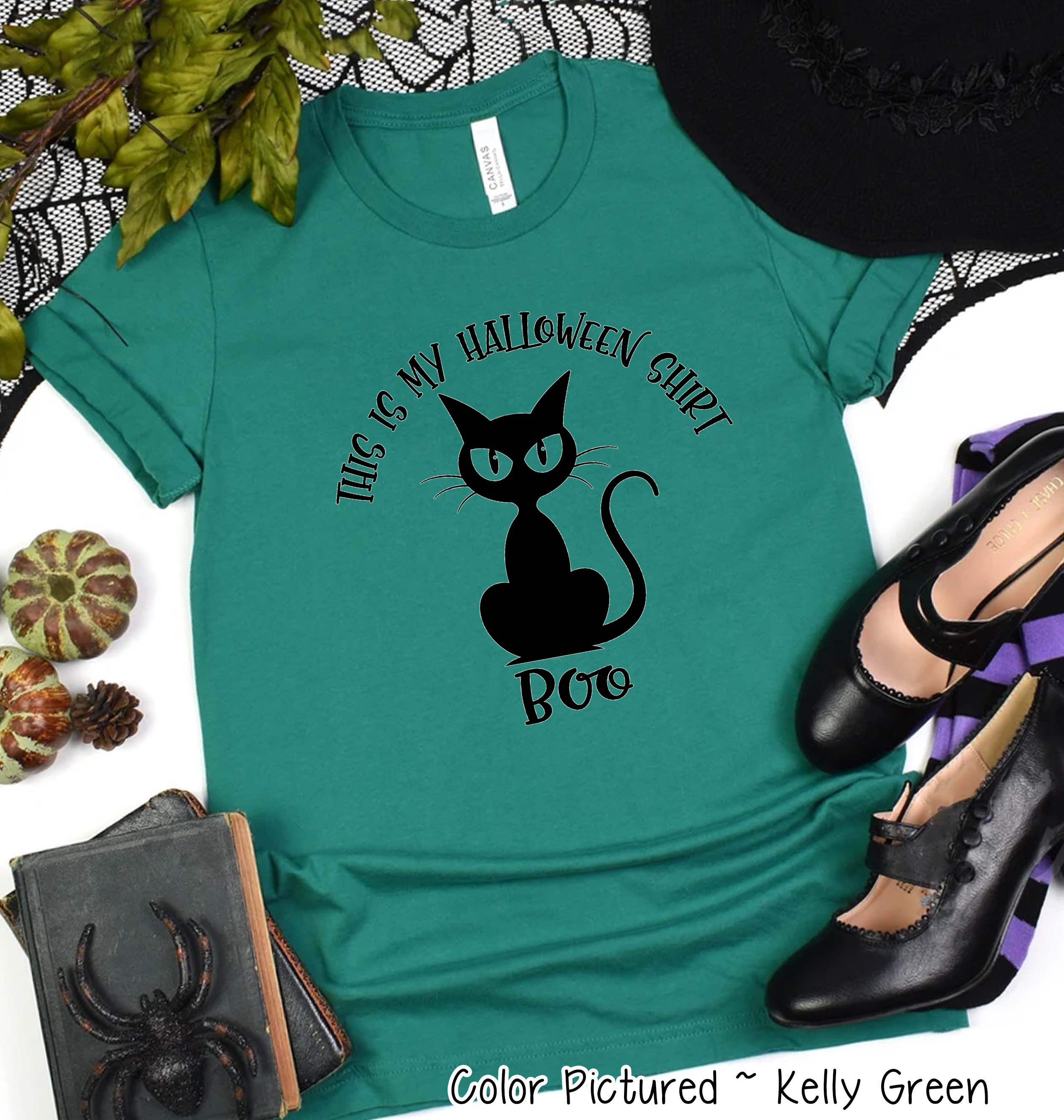 Black Cat Boo This Is My Halloween Shirt Halloween Tee