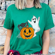 Pumpkin Ghost and Spider Halloween Tee