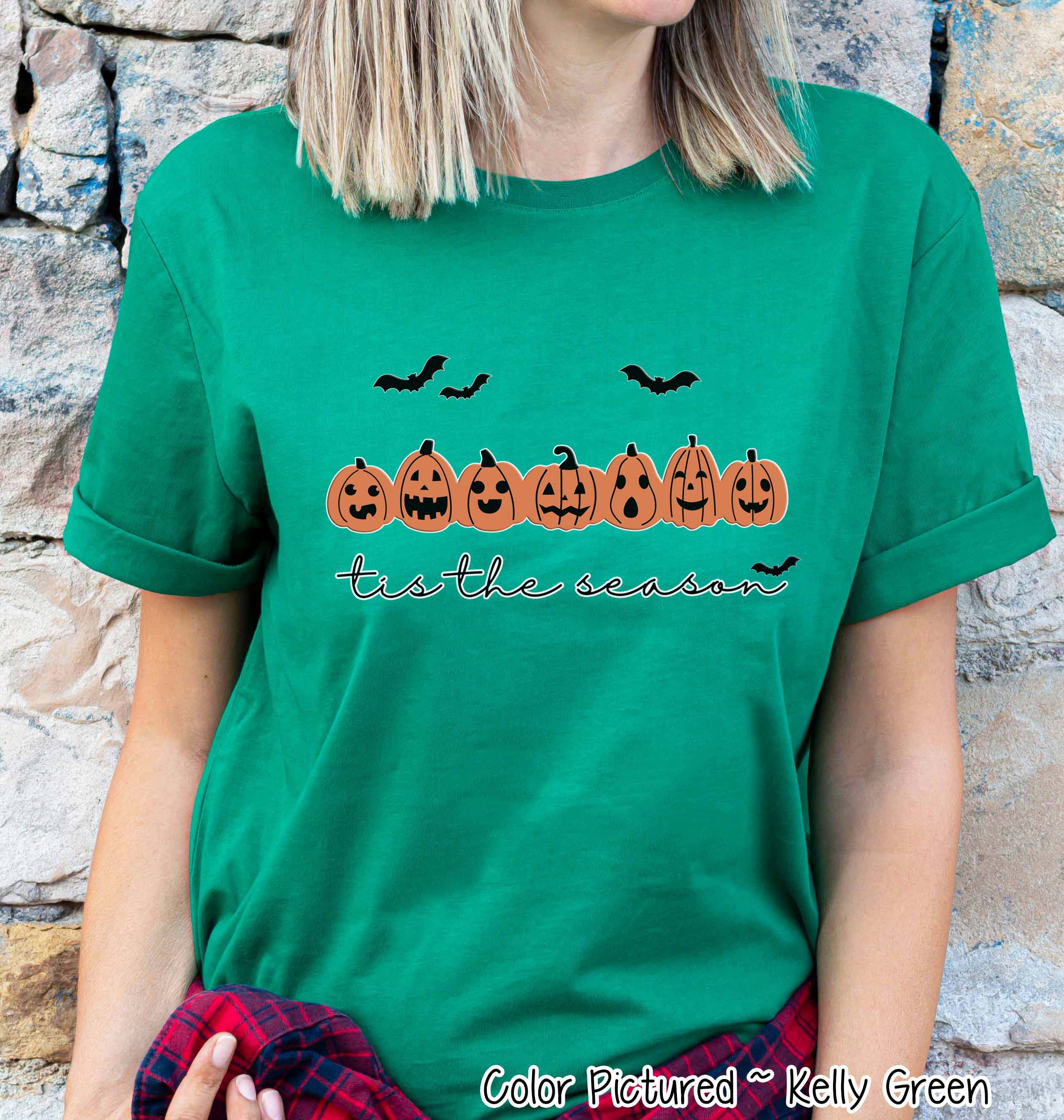 Tis The Season Pumpkin Line Halloween Tee