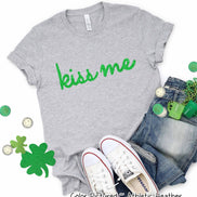 Faux Tinsel Kiss Me St Patricks Day Tee or Sweatshirt