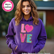 Faux Chenille Patch LOVE Valentine Tee or Sweatshirt