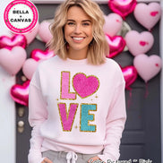 Faux Chenille Patch LOVE Valentine Tee or Sweatshirt