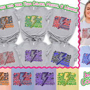 Personalized Leopard Lighting School Spirit Fan Tee