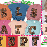Leopard Varsity Letter School Staff Tee