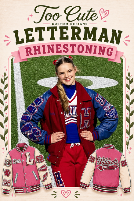 Letterman Jacket Rhinestoning Service ✨