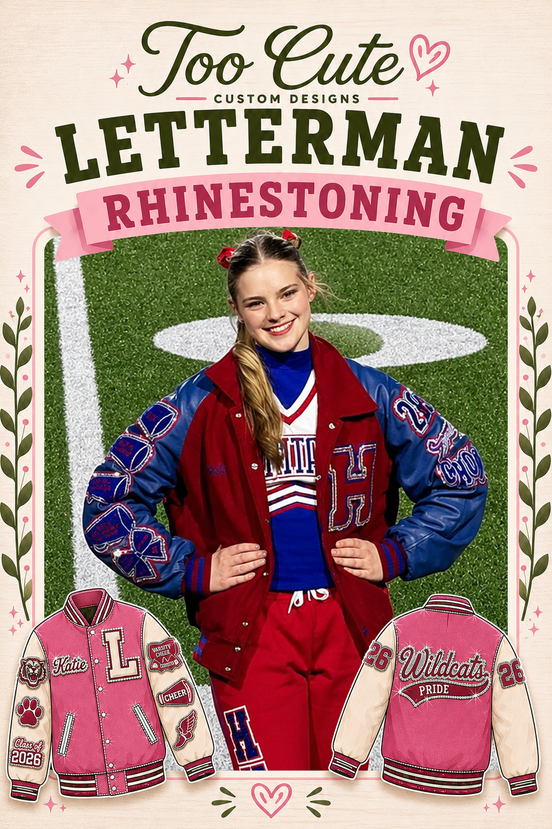 Letterman Jacket Rhinestoning Service ✨