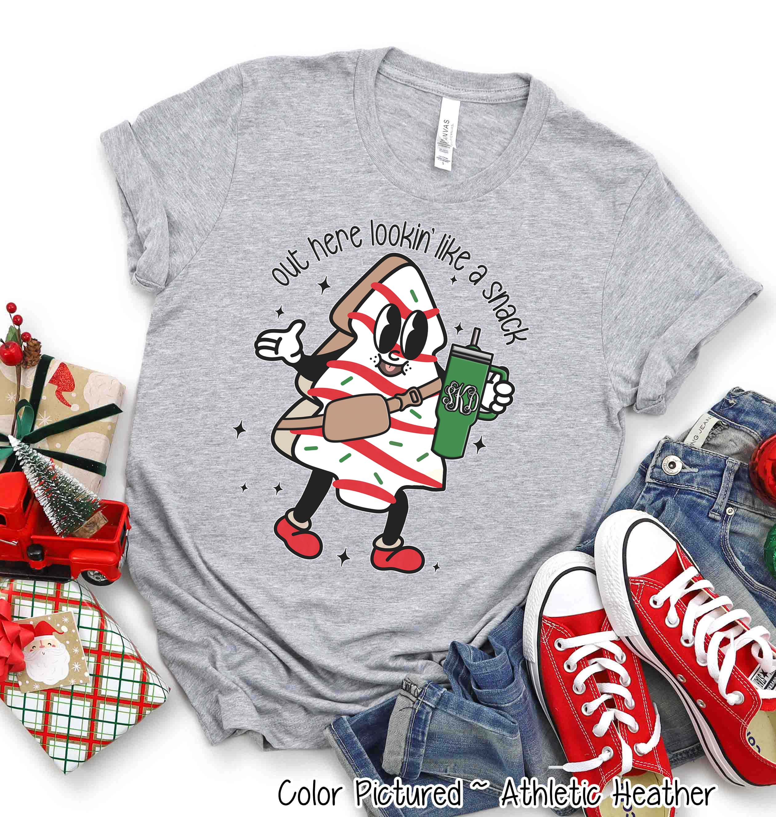 Monogram Bougie Christmas Tree Cake Tee or Sweatshirt