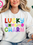Lucky Charm Faux Glitter St Patricks Day Tee or Sweatshirt