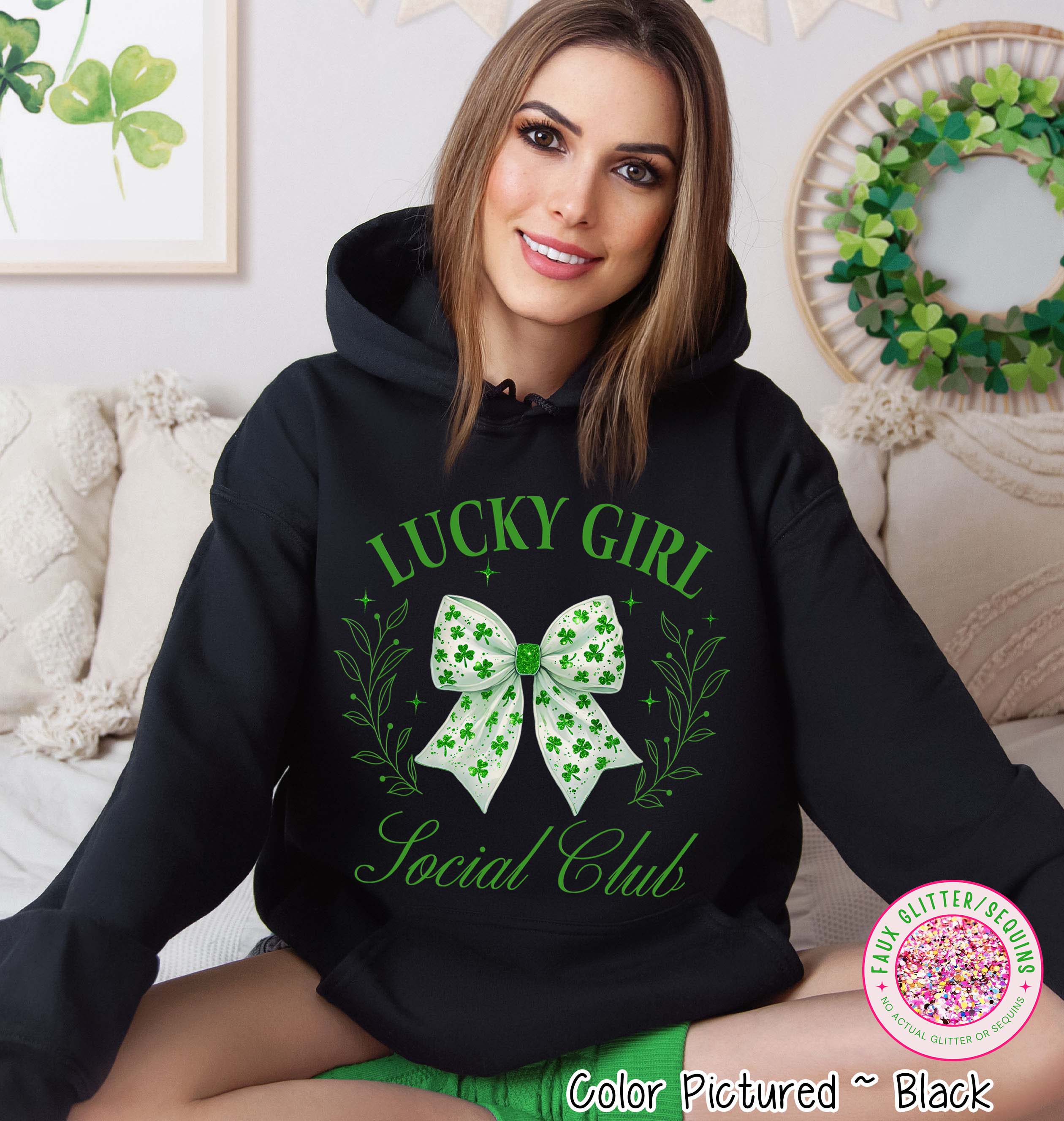 Lucky Girl Social Club Patricks Day Tee or Sweatshirt