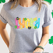 Watercolor Lucky St Patricks Day Tee or Sweatshirt