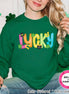 Watercolor Lucky St Patricks Day Tee or Sweatshirt