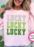 Lucky Faux Chenille Patch St Patricks Day Tee or Sweatshirt