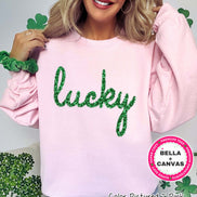 Lucky Faux Tinsel St Patricks Day Tee or Sweatshirt