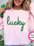 Lucky Faux Tinsel St Patricks Day Tee or Sweatshirt