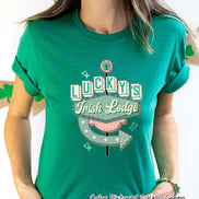 Retro Luckys Irish Lodge St Patricks Day Tee or Sweatshirt