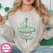 Retro Luckys Irish Lodge St Patricks Day Tee or Sweatshirt