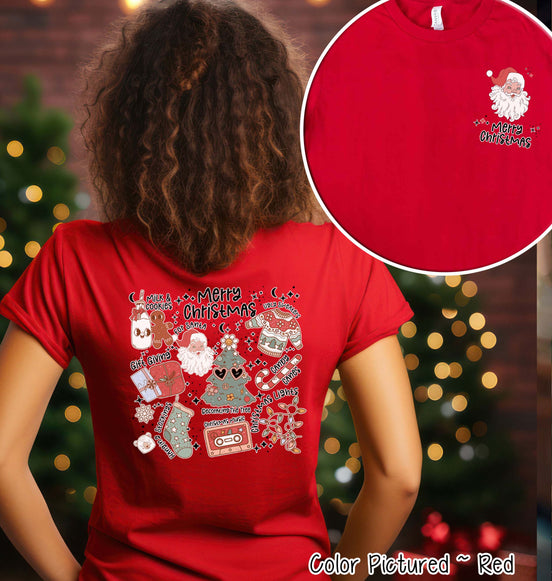 Retro Merry Christmas Favorite Things 2 Sided Tee or Sweatshirt